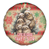 Slothy Christmas Spare Tire Cover Life Is Good Take It Slow - Wonder Print Shop
