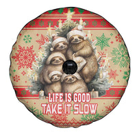 Slothy Christmas Spare Tire Cover Life Is Good Take It Slow - Wonder Print Shop