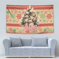 Slothy Christmas Tapestry Life Is Good Take It Slow - Wonder Print Shop