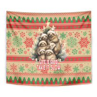 Slothy Christmas Tapestry Life Is Good Take It Slow - Wonder Print Shop