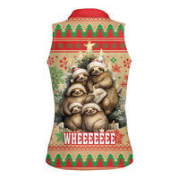 Slothy Christmas Women Sleeveless Polo Shirt Life Is Good Take It Slow - Wonder Print Shop