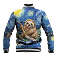 Sloth Starry Night Baseball Jacket I'm Not Lazy - Wonder Print Shop