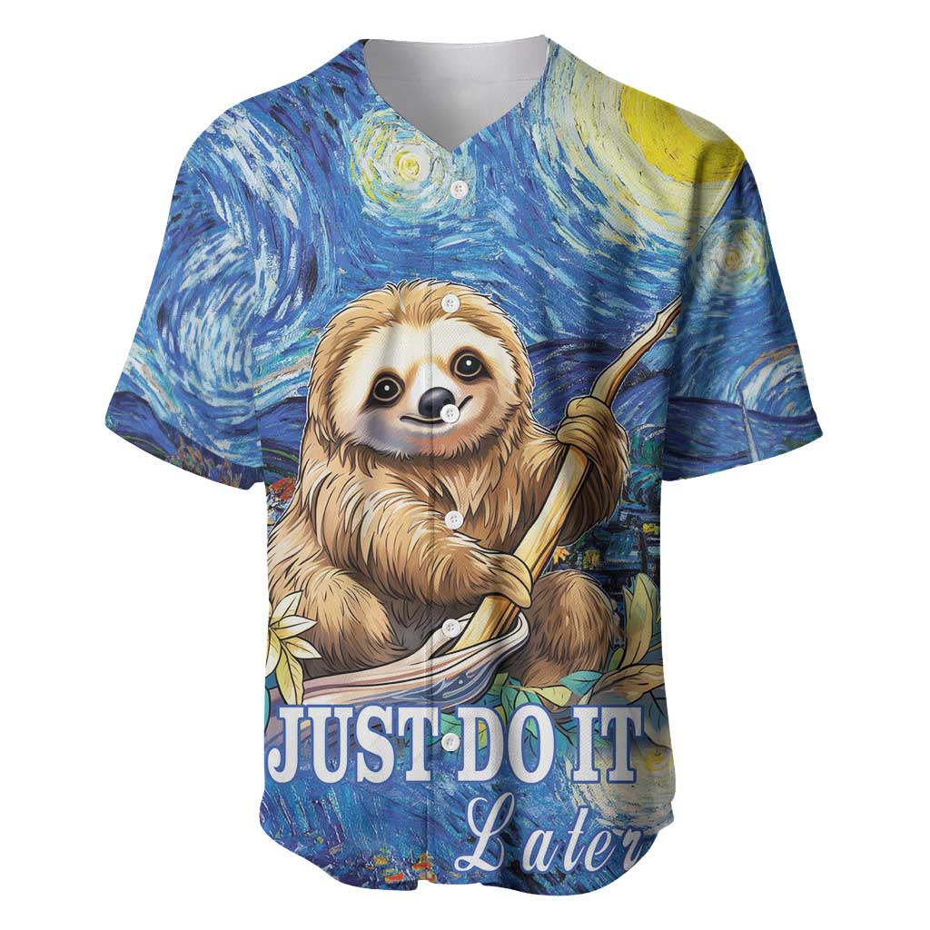 Sloth Starry Night Baseball Jersey I'm Not Lazy - Wonder Print Shop