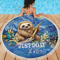 Sloth Starry Night Beach Blanket I'm Not Lazy - Wonder Print Shop