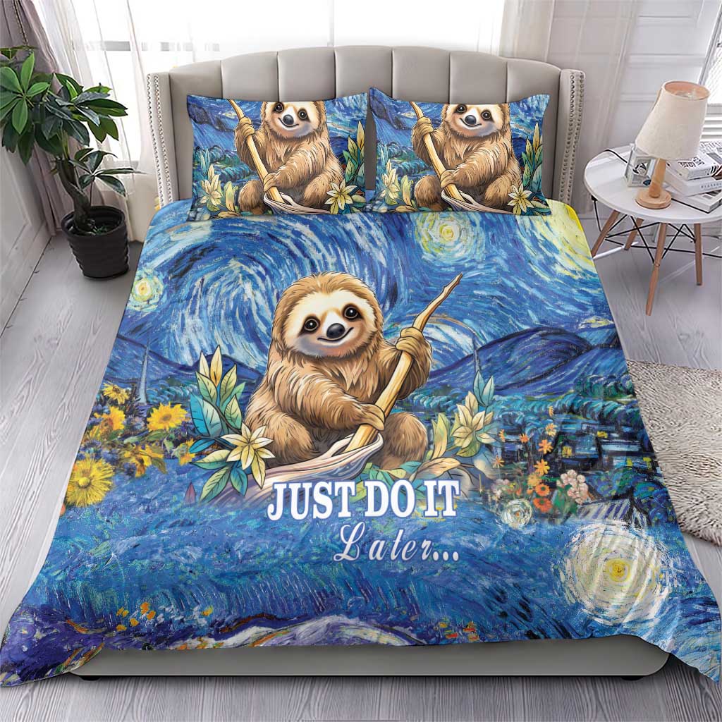 Sloth Starry Night Bedding Set I'm Not Lazy - Wonder Print Shop
