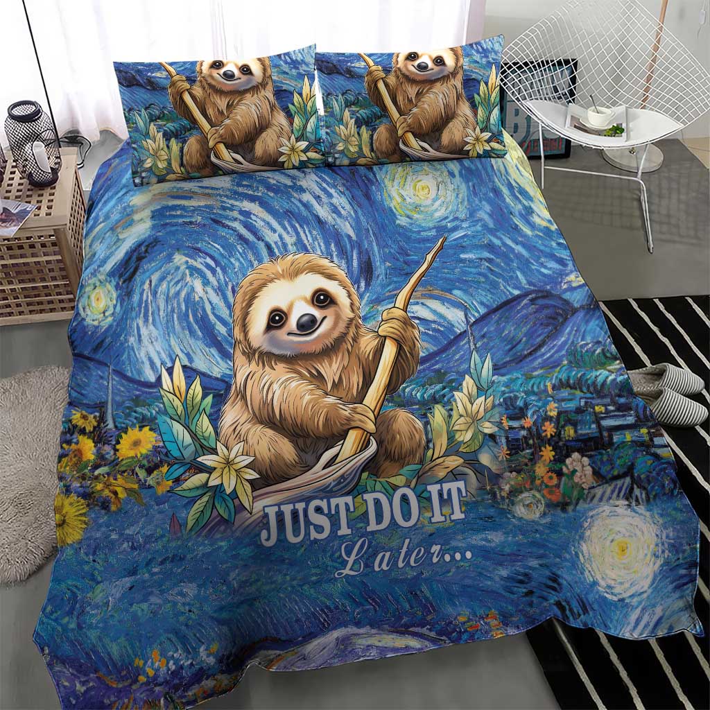 Sloth Starry Night Bedding Set I'm Not Lazy - Wonder Print Shop