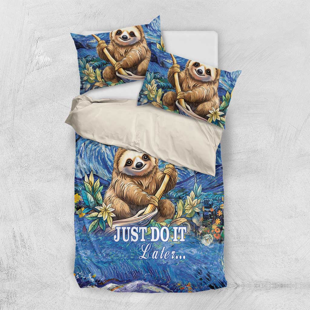 Sloth Starry Night Bedding Set I'm Not Lazy - Wonder Print Shop
