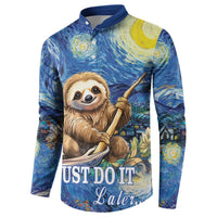 Sloth Starry Night Button Sweatshirt I'm Not Lazy - Wonder Print Shop