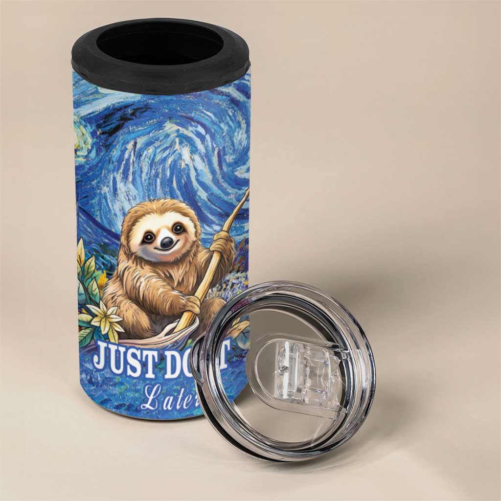 Sloth Starry Night 4 in 1 Can Cooler Tumbler I'm Not Lazy - Wonder Print Shop