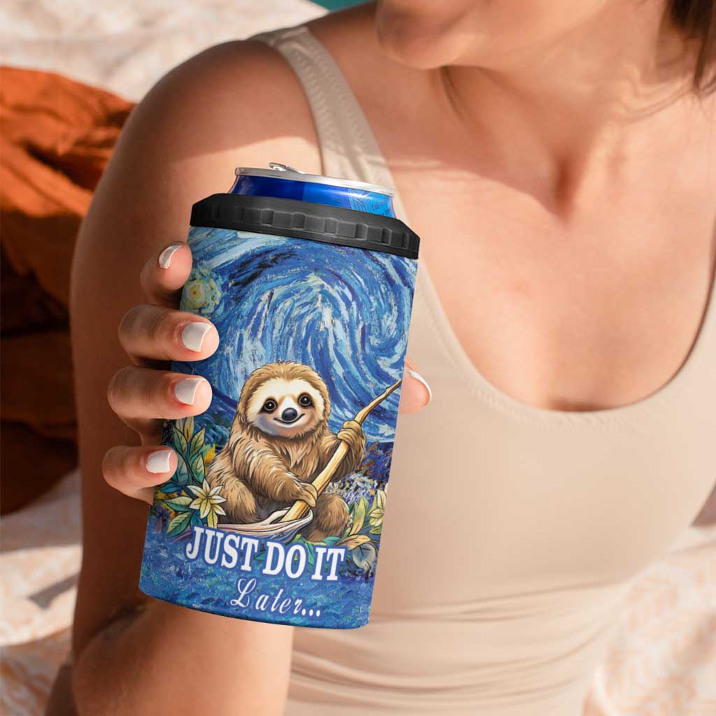 Sloth Starry Night 4 in 1 Can Cooler Tumbler I'm Not Lazy - Wonder Print Shop
