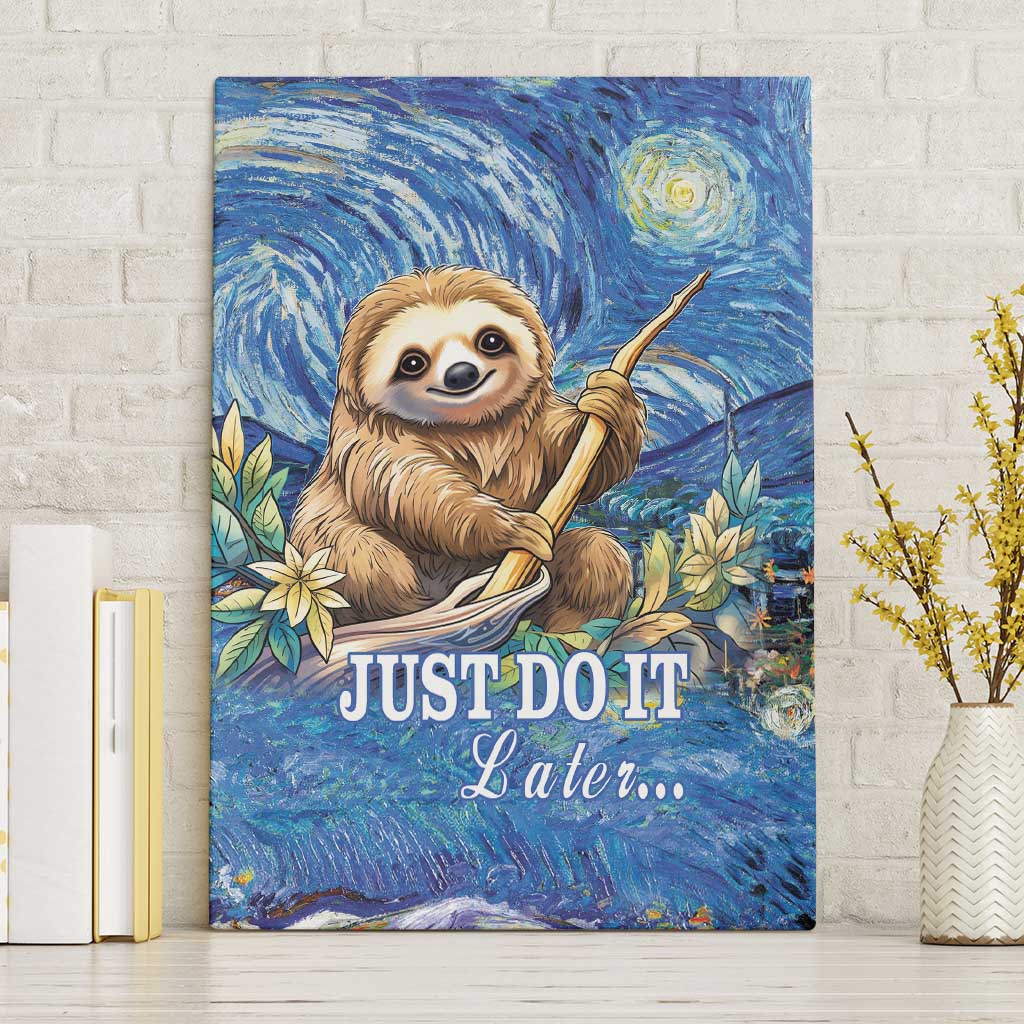 Sloth Starry Night Canvas Wall Art I'm Not Lazy - Wonder Print Shop