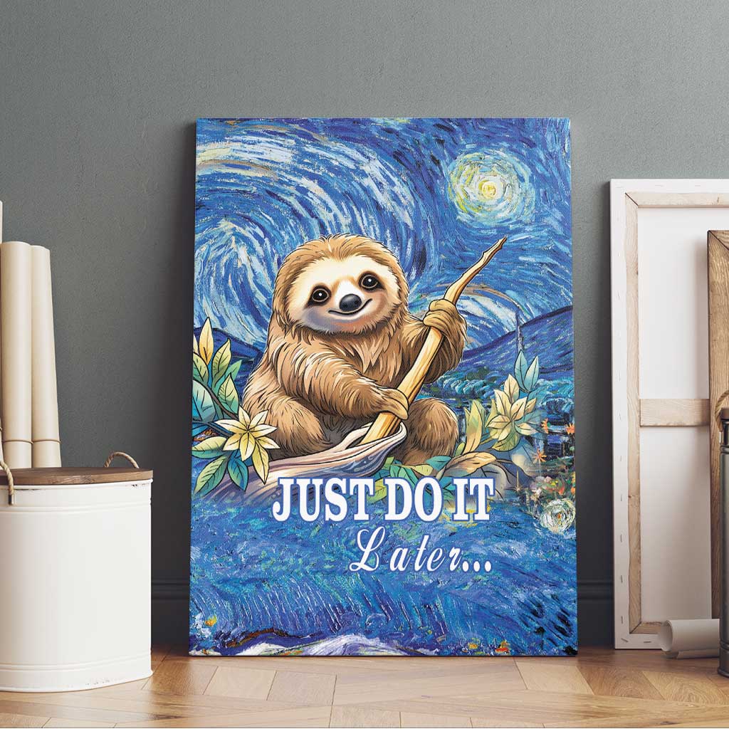Sloth Starry Night Canvas Wall Art I'm Not Lazy - Wonder Print Shop