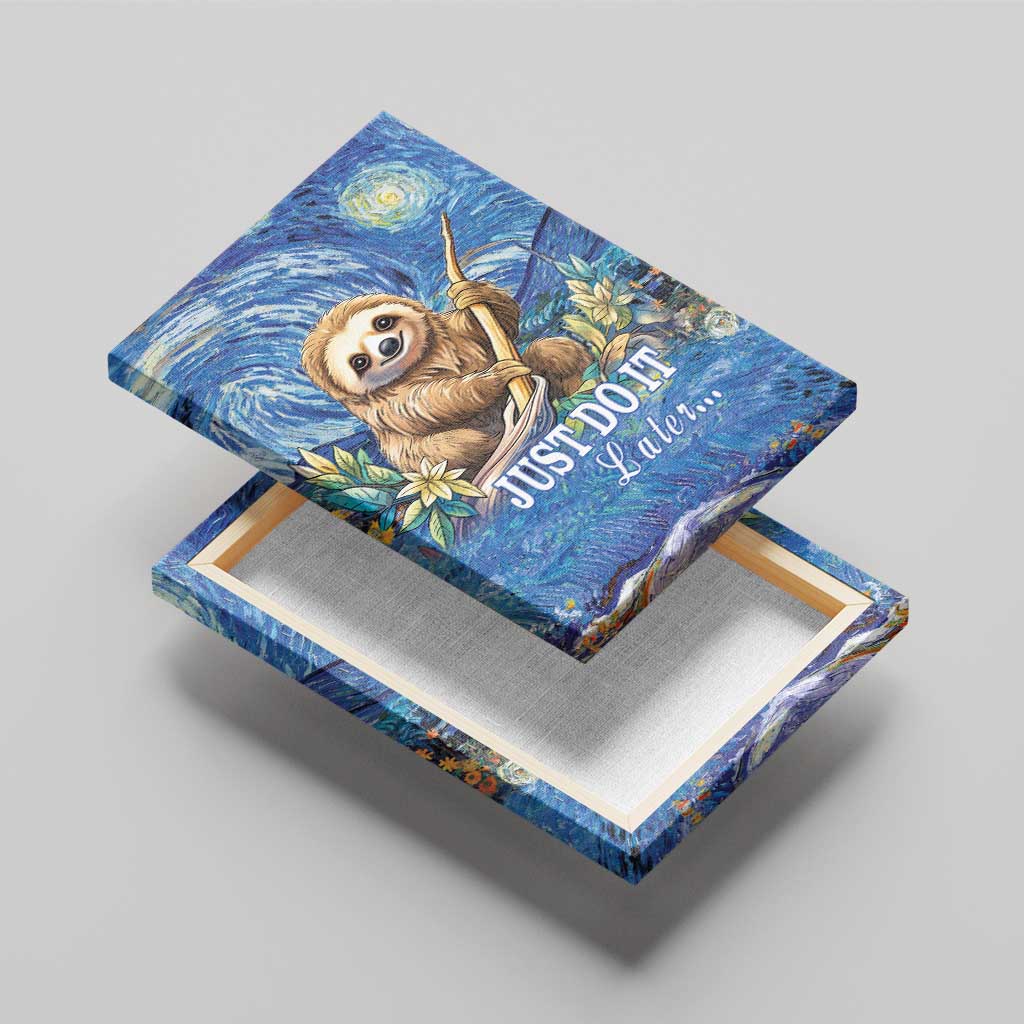 Sloth Starry Night Canvas Wall Art I'm Not Lazy - Wonder Print Shop