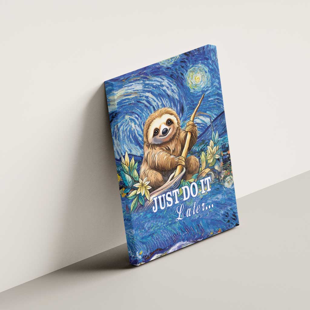 Sloth Starry Night Canvas Wall Art I'm Not Lazy - Wonder Print Shop