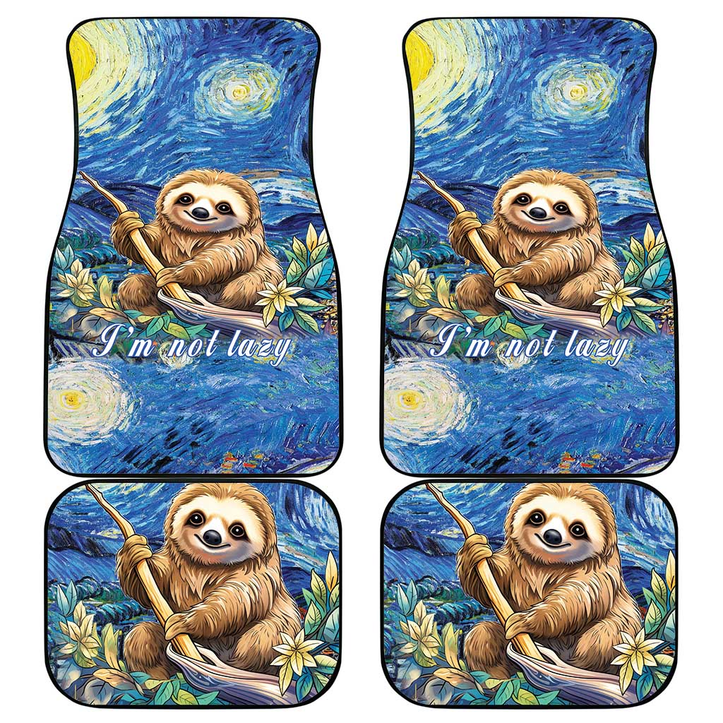 Sloth Starry Night Car Mats I'm Not Lazy - Wonder Print Shop