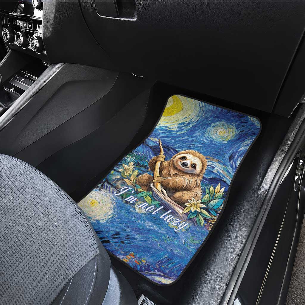 Sloth Starry Night Car Mats I'm Not Lazy - Wonder Print Shop