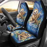 Sloth Starry Night Car Seat Cover I'm Not Lazy - Wonder Print Shop
