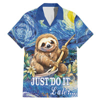 Sloth Starry Night Family Matching Mermaid Dress and Hawaiian Shirt I'm Not Lazy - Wonder Print Shop