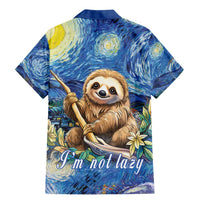 Sloth Starry Night Family Matching Mermaid Dress and Hawaiian Shirt I'm Not Lazy - Wonder Print Shop