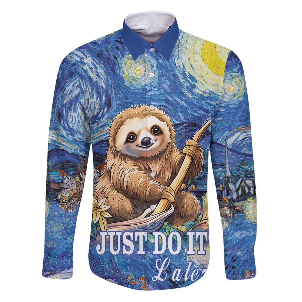 Sloth Starry Night Family Matching Puletasi and Hawaiian Shirt I'm Not Lazy - Wonder Print Shop