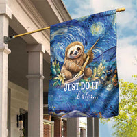 Sloth Starry Night Garden Flag I'm Not Lazy - Wonder Print Shop