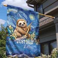 Sloth Starry Night Garden Flag I'm Not Lazy - Wonder Print Shop