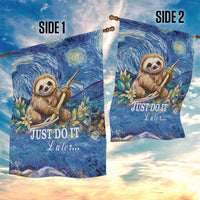 Sloth Starry Night Garden Flag I'm Not Lazy - Wonder Print Shop