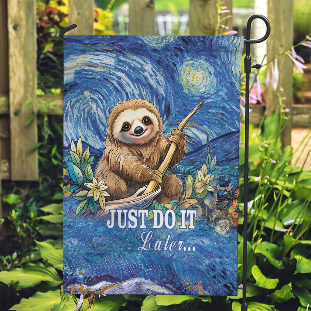 Sloth Starry Night Garden Flag I'm Not Lazy - Wonder Print Shop