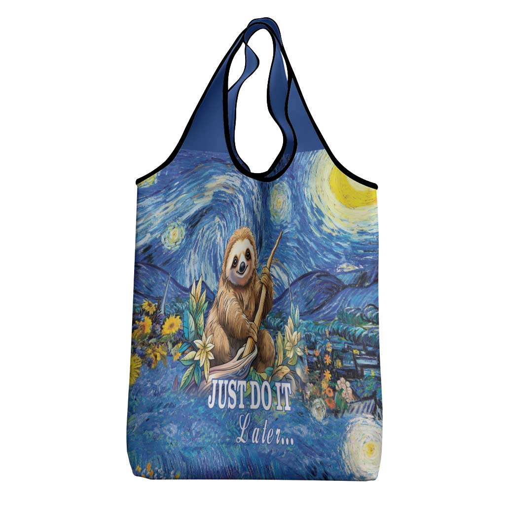 Sloth Starry Night Grocery Bag I'm Not Lazy