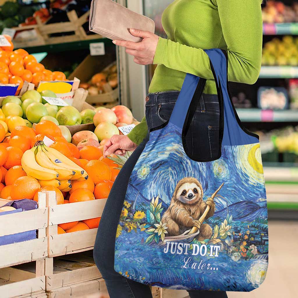 Sloth Starry Night Grocery Bag I'm Not Lazy