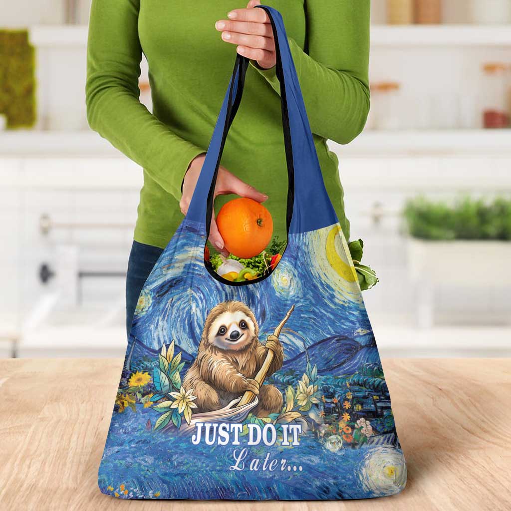 Sloth Starry Night Grocery Bag I'm Not Lazy