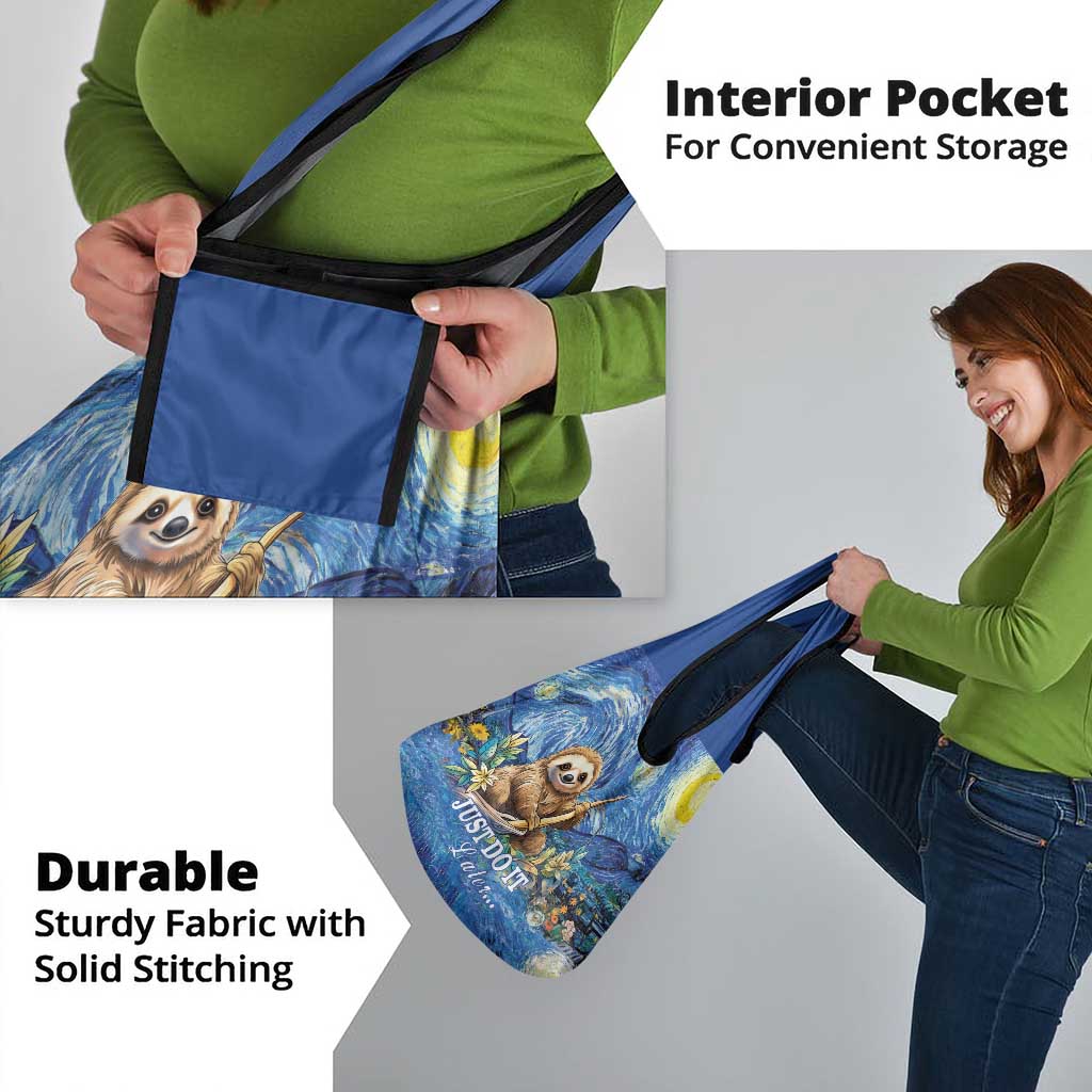 Sloth Starry Night Grocery Bag I'm Not Lazy