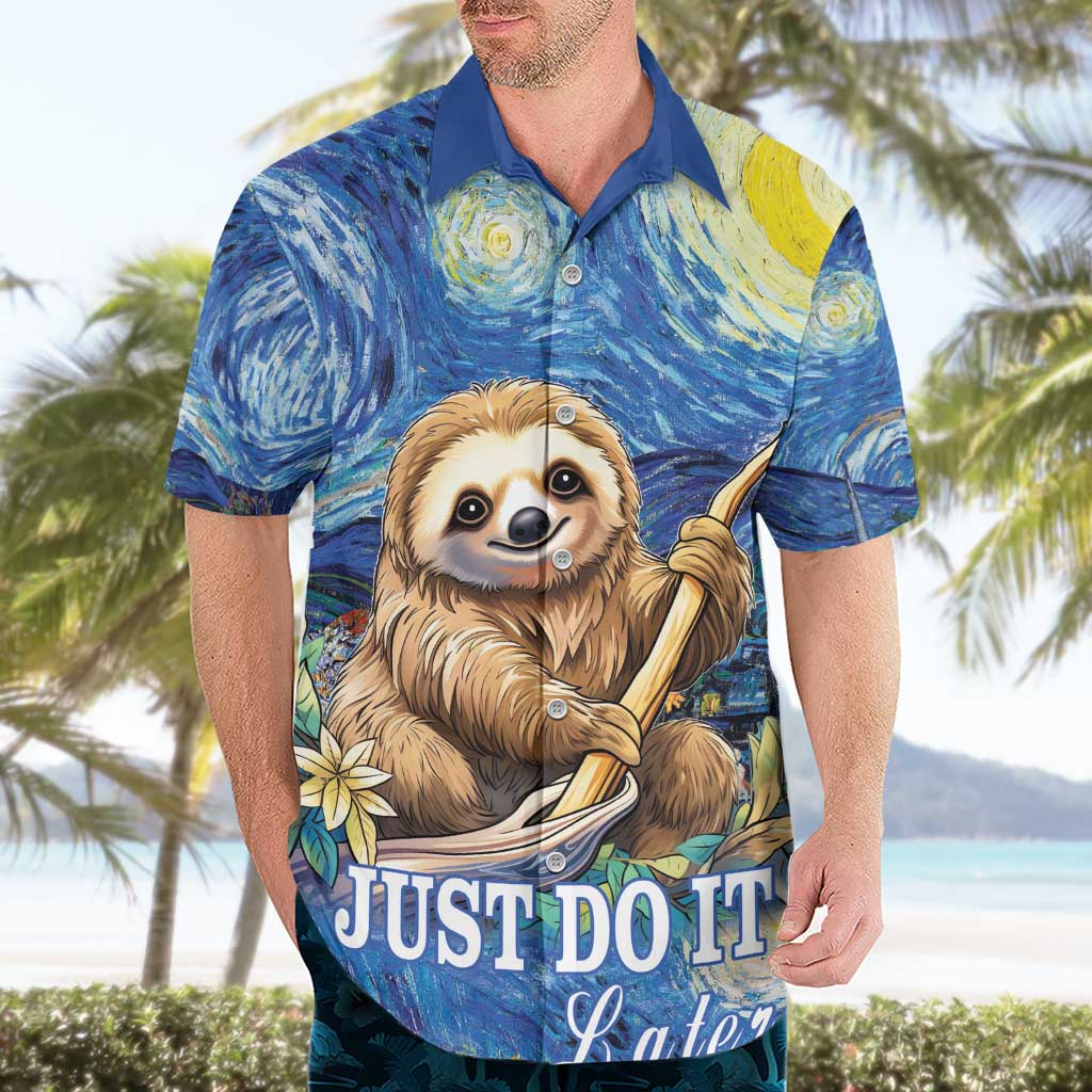 Sloth Starry Night Hawaiian Shirt I'm Not Lazy - Wonder Print Shop