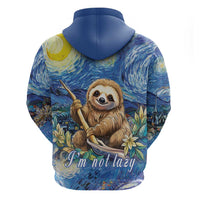 Sloth Starry Night Hoodie I'm Not Lazy - Wonder Print Shop