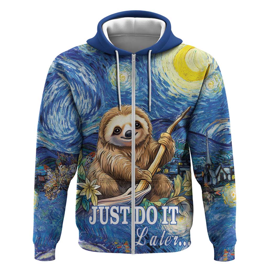 Sloth Starry Night Hoodie I'm Not Lazy - Wonder Print Shop