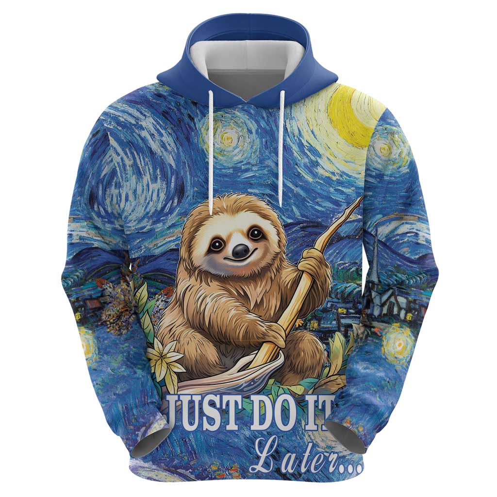 Sloth Starry Night Hoodie I'm Not Lazy - Wonder Print Shop