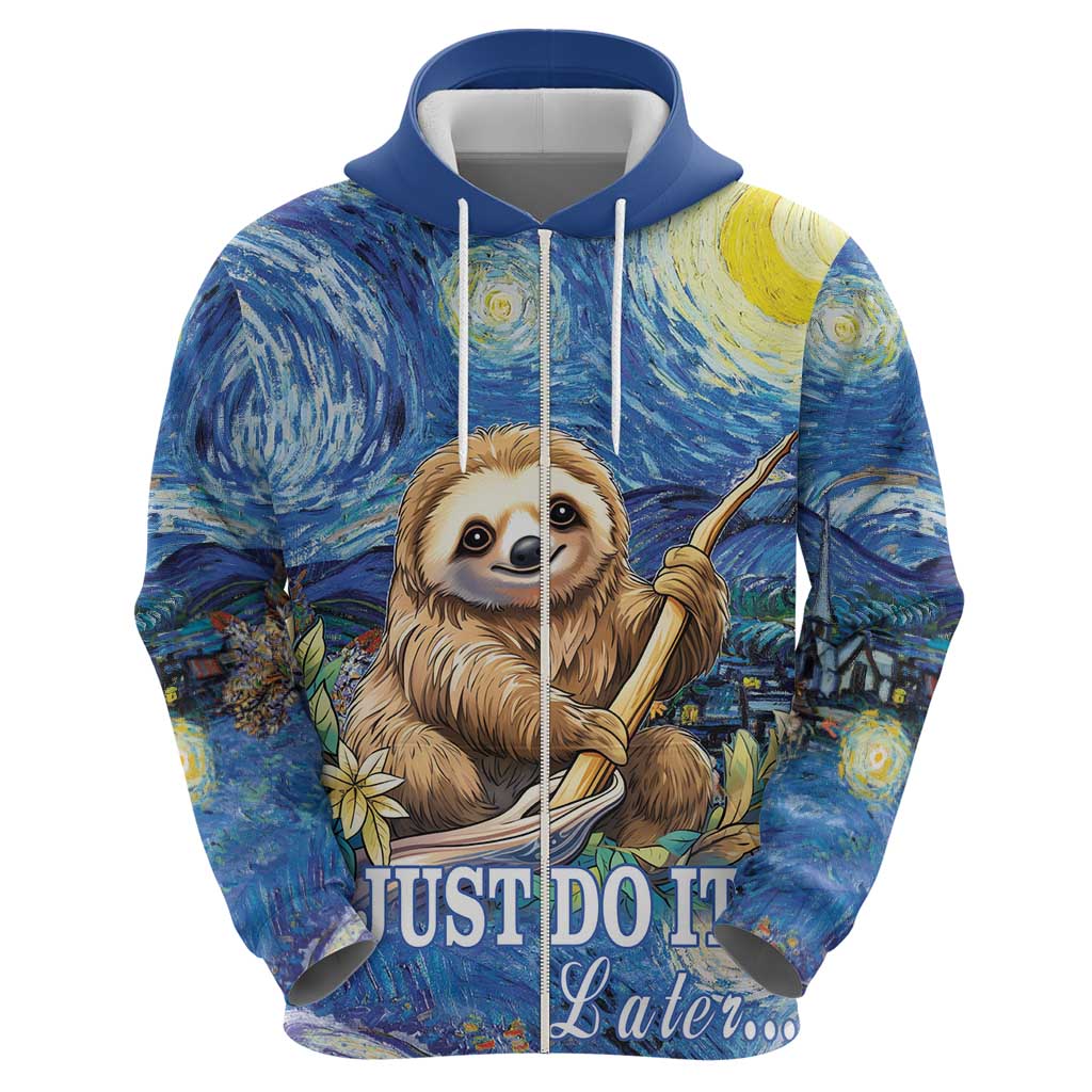 Sloth Starry Night Hoodie I'm Not Lazy - Wonder Print Shop