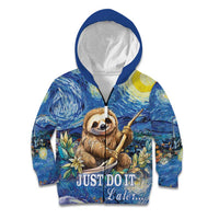 Sloth Starry Night Kid Hoodie I'm Not Lazy - Wonder Print Shop