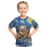 Sloth Starry Night Kid T Shirt I'm Not Lazy - Wonder Print Shop