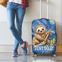 Sloth Starry Night Luggage Cover I'm Not Lazy - Wonder Print Shop