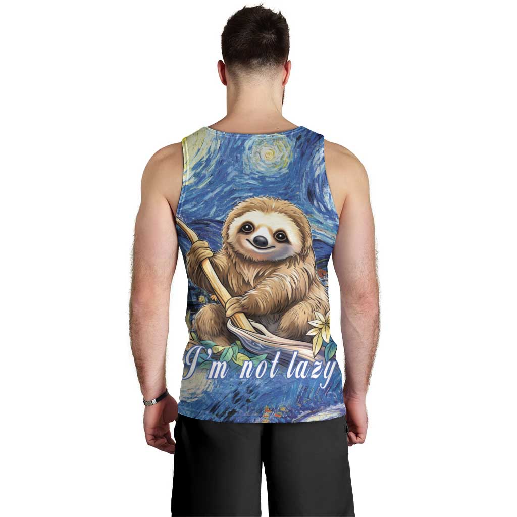 Sloth Starry Night Men Tank Top I'm Not Lazy - Wonder Print Shop
