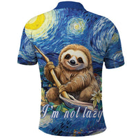 Sloth Starry Night Polo Shirt I'm Not Lazy - Wonder Print Shop