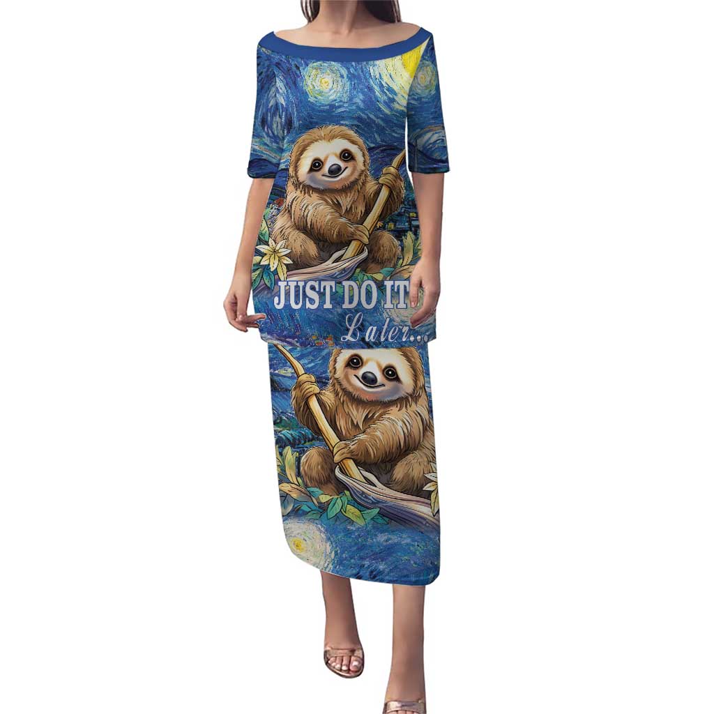 Sloth Starry Night Puletasi I'm Not Lazy - Wonder Print Shop
