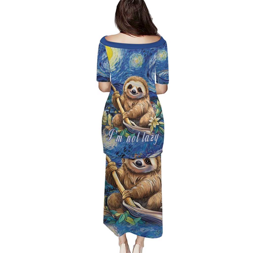 Sloth Starry Night Puletasi I'm Not Lazy - Wonder Print Shop