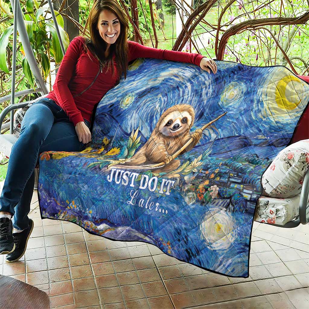 Sloth Starry Night Quilt I'm Not Lazy - Wonder Print Shop