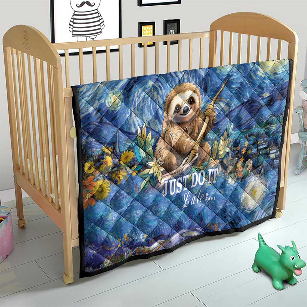Sloth Starry Night Quilt I'm Not Lazy - Wonder Print Shop