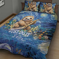 Sloth Starry Night Quilt Bed Set I'm Not Lazy - Wonder Print Shop