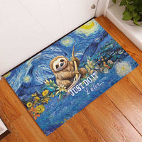 Sloth Starry Night Rubber Doormat I'm Not Lazy - Wonder Print Shop