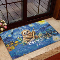 Sloth Starry Night Rubber Doormat I'm Not Lazy - Wonder Print Shop