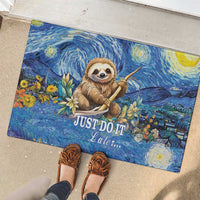 Sloth Starry Night Rubber Doormat I'm Not Lazy - Wonder Print Shop